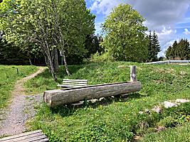 Parkplatz Kohlhütte, Brunnen und Sitzbänke (Foto: Rosina Kaltenbach)